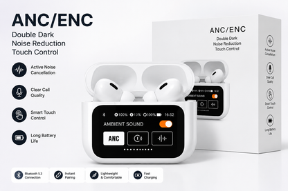 Air A9 Pro Digital Display Case Airpods / ANC/ENC Touch Screen Wireless Earbuds