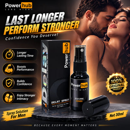 Power Hub Delay Spray for Men | Long Lasting Performance Spray (30ml)
