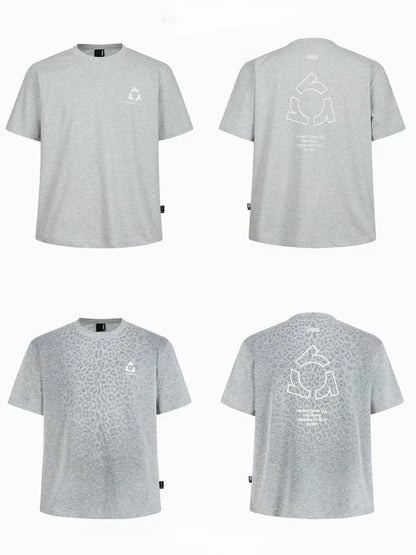 Sweat Reactive Leopard Print T-Shirt - Gray