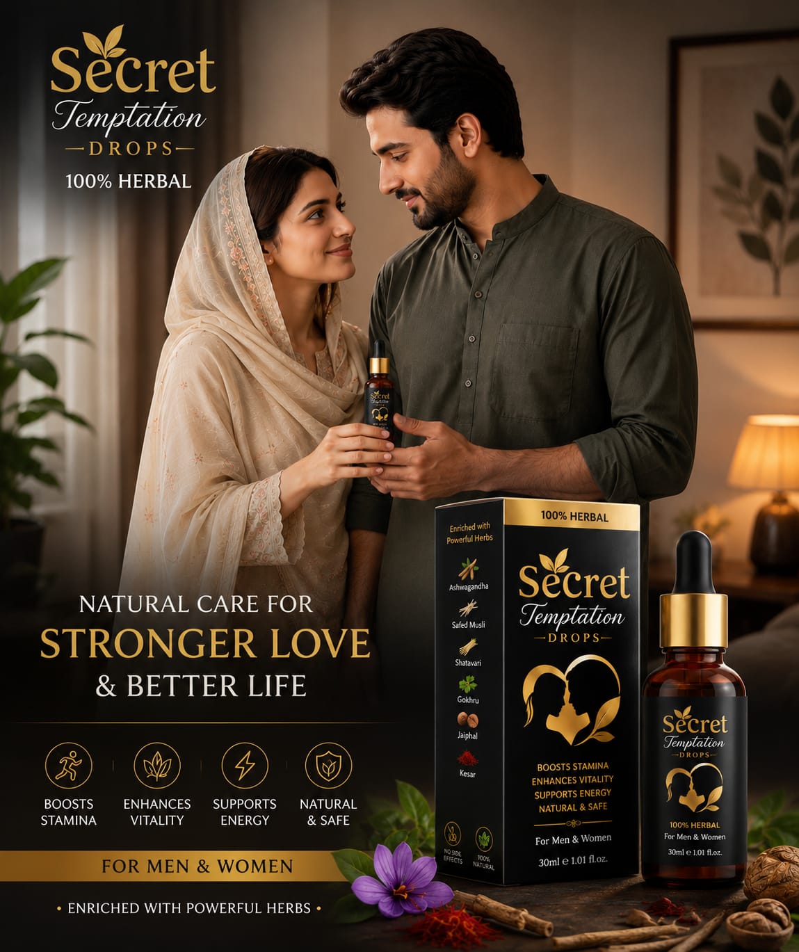 Secret Temptation Drops – 100% Herbal Vitality Formula (30ml)