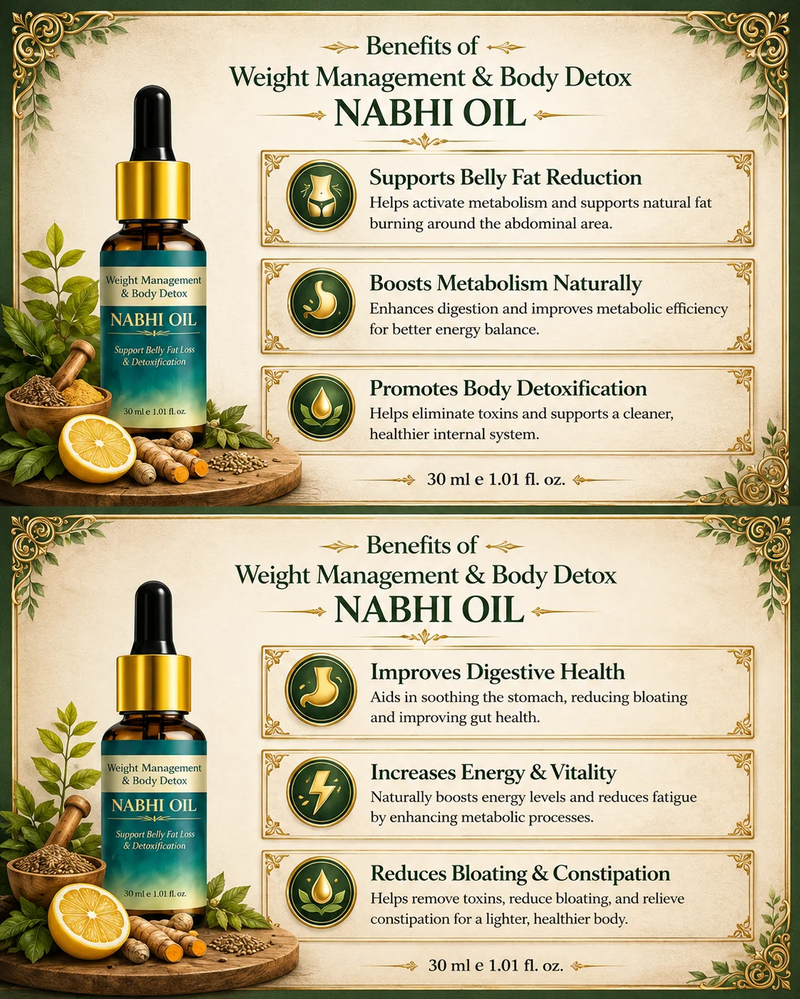 🎁EK K SAATH 1 MUFT LIMITED TIME OFFER🔥Weight Management and Body Detox Nabhi Oil (50ML + 50ML)